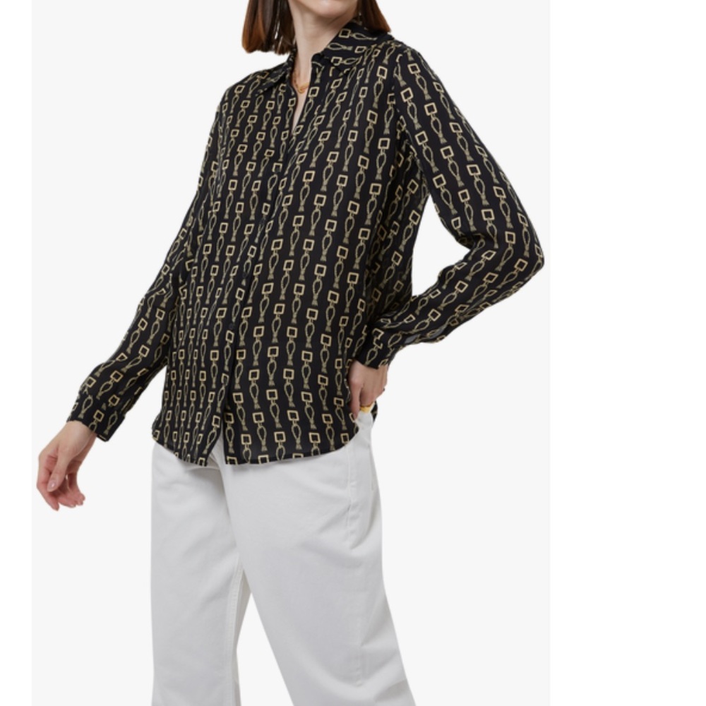 L'Agence 100% Silk Nina Keyring Blouse - Picture 6 of 14